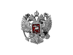 Серебряный значок Герб России 18 х 20